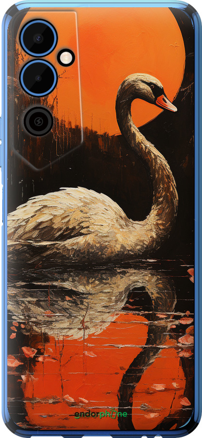Силіконовий чехол Лебідь для Tecno Pova Neo 2 LG6n - 5964u-2968 изображение 