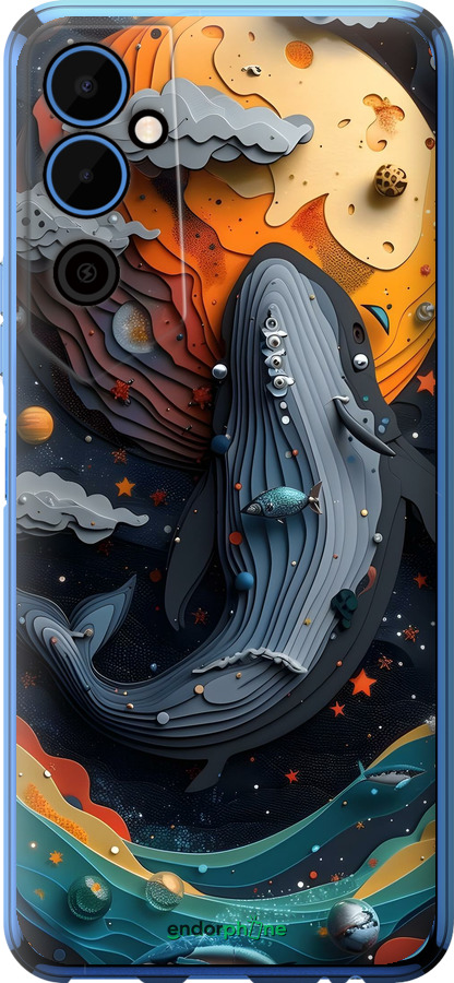 Силиконовый чехол Кит в космосе для Tecno Pova Neo 2 LG6n - 6328u-2968 изображение 