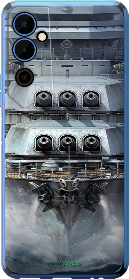 Силіконовий чехол Лінкор, world of tanks, wargaming, військовий корабель для Tecno Pova Neo 2 LG6n - 6453u-2968 изображение 