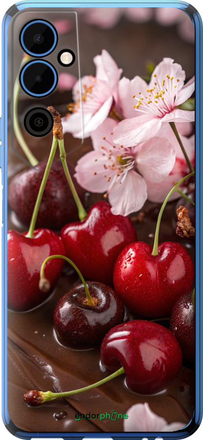 Силіконовий чехол Вишня у шоколаді для Tecno Pova Neo 2 LG6n - 6698u-2968 изображение 
