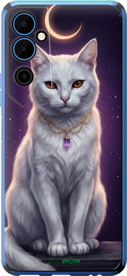 Силиконовый чехол Mystic White Cat Gothic Dark Purple Gold для Tecno Pova Neo 2 LG6n - 6805u-2968 изображение 
