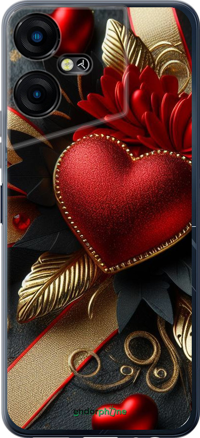Силиконовый чехол Сердечки v2 для Tecno POVA NEO 3 - 5832u-3140 изображение 