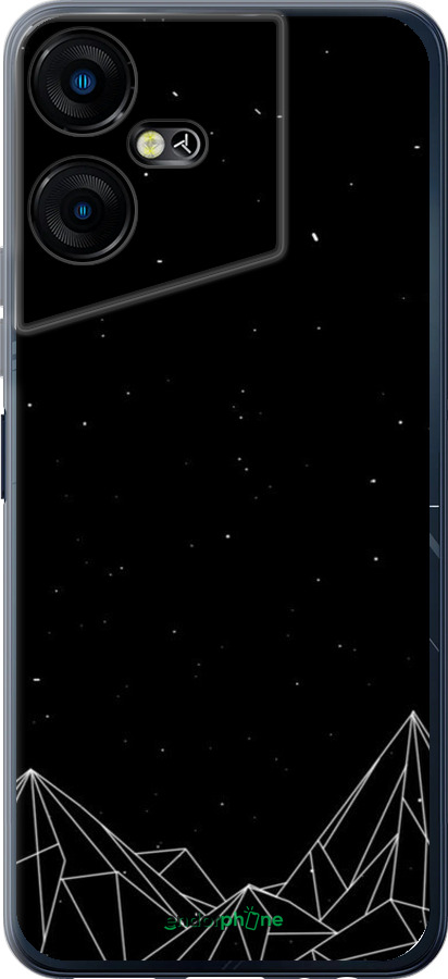 Силиконовый чехол Черно белые абстрактные горы для Tecno POVA NEO 3 - 6437u-3140 изображение 