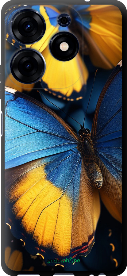 TPU чехол Жовто-блакитні метелики для Tecno Spark 10 Pro - 6046b-3022 изображение 