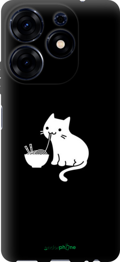 TPU чехол С милым котом на черном фоне для Tecno Spark 10 Pro - 6528b-3022 изображение 