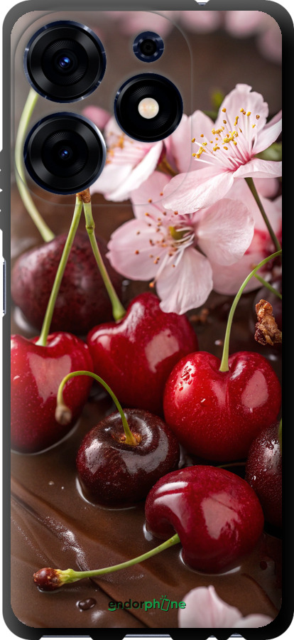 TPU чехол Вишня в шоколаде для Tecno Spark 10 Pro - 6698b-3022 изображение 