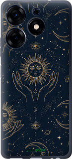 Силиконовый чехол Celestial Harmony: Sun & Moon Gold Mystic Pattern для Tecno Spark 10 Pro - 6778u-3022 изображение 