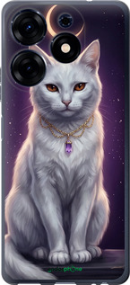 Силиконовый чехол Mystic White Cat Gothic Dark Purple Gold для Tecno Spark 10 Pro - 6805u-3022 изображение 