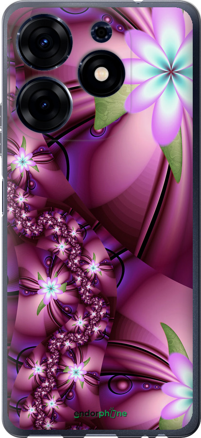 

Силіконовий чохол "Квіткова мозаїка" для Tecno Spark 10 Pro, Рожевий