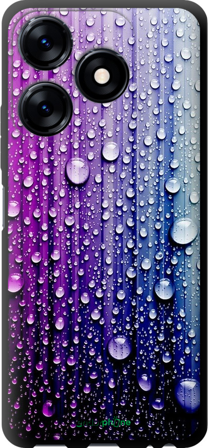 

TPU чорний чохол "Краплини води" для Tecno Spark 10, Синій