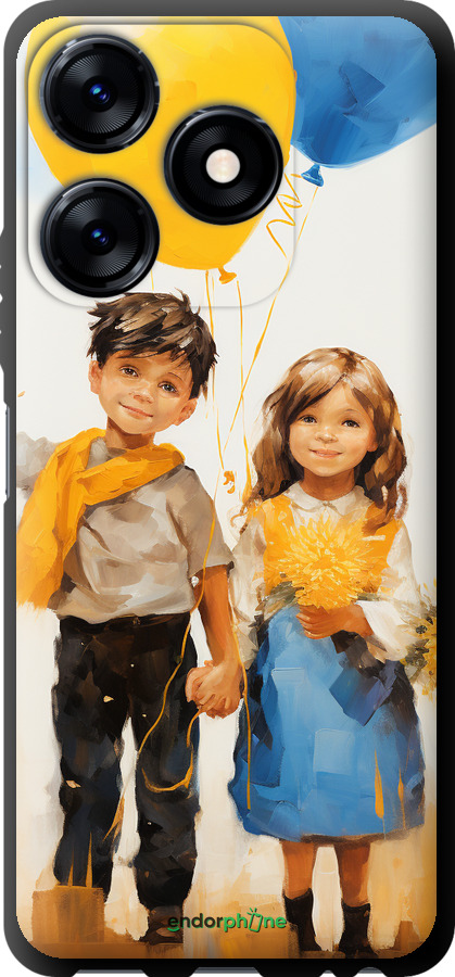 TPU чехол Дети с шариками для Tecno Spark 10 - 5659b-3023 изображение 