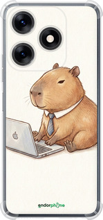Силикон с усиленными углами чехол Funny Capybara CEO Working для Tecno Spark 10 - 6777sp-3023 изображение 