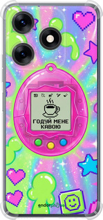 Силикон с усиленными углами чехол Y2K Aesthetic Retro Pet: Годуй мене кавою для Tecno Spark 10 - 6784sp-3023 изображение 