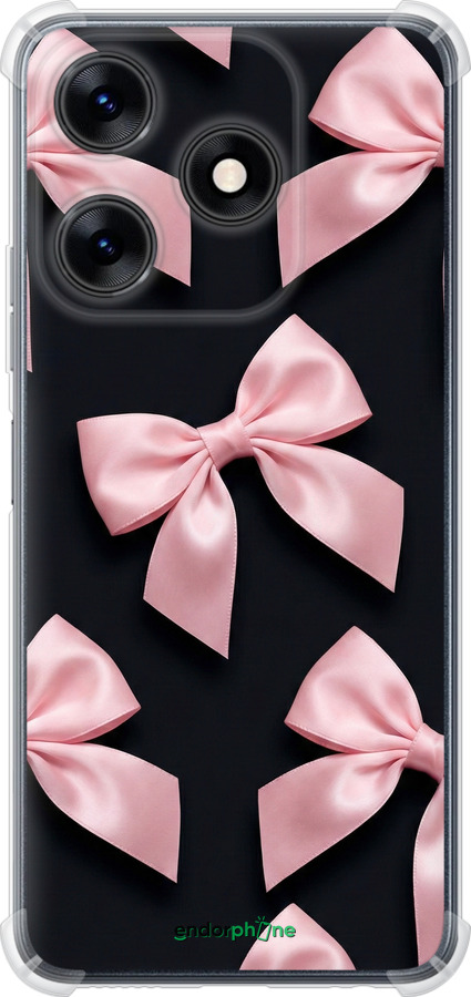 Силіконовий протиударний с посиленими кутами чехол Coquette Ribbons Dark Coquette для Tecno Spark 10C - 6767sp-3116 изображение 