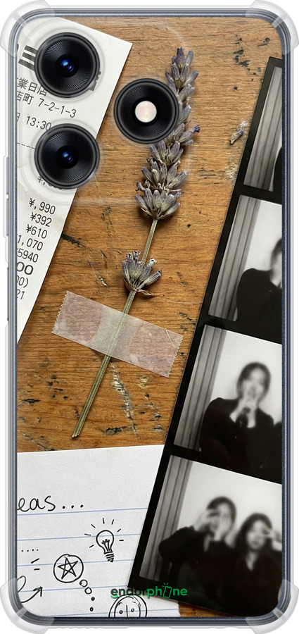 Силикон с усиленными углами чехол Aesthetic Scrapbook Collage для Tecno Spark 10 - 6773sp-3023 изображение 