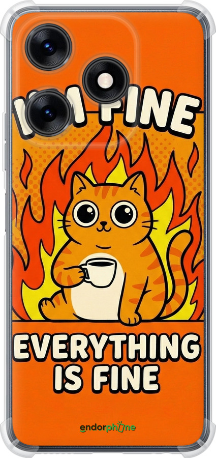 Силикон с усиленными углами чехол Funny Cat для Tecno Spark 10 - 6786sp-3023 изображение 