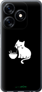 Силиконовый чехол С милым котом на черном фоне для Tecno Spark 10C - 6528u-3116 изображение 