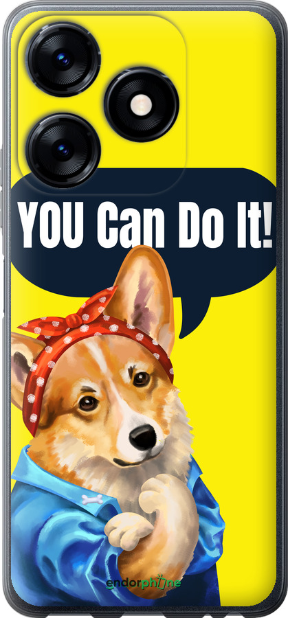 Силіконовий чехол чехол с корги You Can Do It для Tecno Spark 10C - 6184u-3116 изображение 