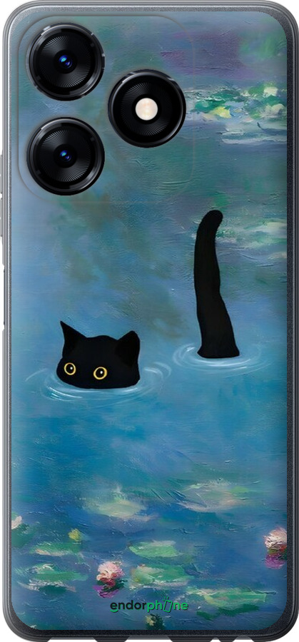 Силиконовый чехол С изображением кота и водяной лилии Monet для Tecno Spark 10C - 6519u-3116 изображение 