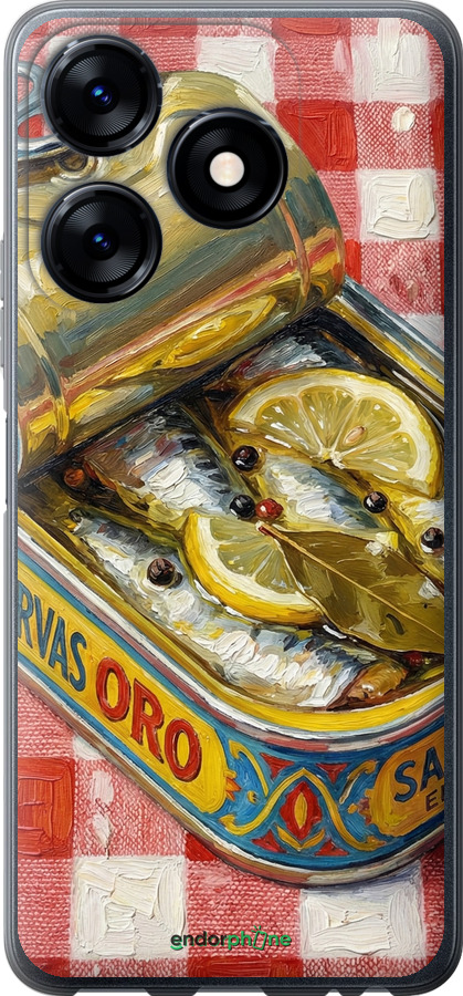 Силиконовый чехол Vintage Sardine Tin Phone для Tecno Spark 10 - 6772u-3023 изображение 