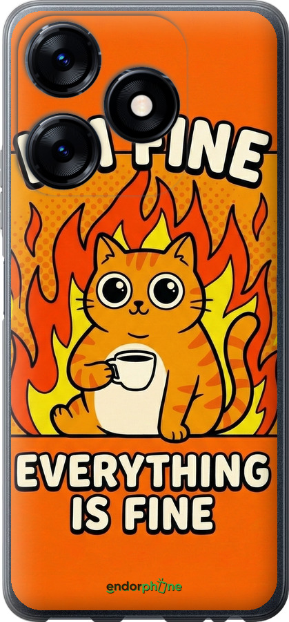 Силиконовый чехол Funny Cat для Tecno Spark 10 - 6786u-3023 изображение 