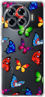 Силикон с усиленными углами чехол Красочные мотыльки для Tecno Spark 20 Pro+ - 4761sp-3663 изображение 