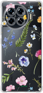 Силикон с усиленными углами чехол Цветочный фон v2 для Tecno Spark 20 Pro+ - 5472sp-3663 изображение 
