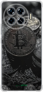 Силикон с усиленными углами чехол Black Bitcoin для Tecno Spark 20 Pro+ - 6090sp-3663 изображение 