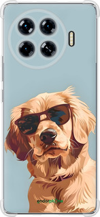 Силикон с усиленными углами чехол Пес в очках для Tecno Spark 20 Pro+ - 6381sp-3663 изображение 