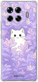 Силикон с усиленными углами чехол Котик в цветах для Tecno Spark 20 Pro+ - 6390sp-3663 изображение 