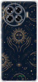 Силикон с усиленными углами чехол Celestial Harmony: Sun & Moon Gold Mystic Pattern для Tecno Spark 20 Pro+ - 6778sp-3663 изображение 
