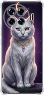 Силикон с усиленными углами чехол Mystic White Cat Gothic Dark Purple Gold для Tecno Spark 20 Pro+ - 6805sp-3663 изображение 