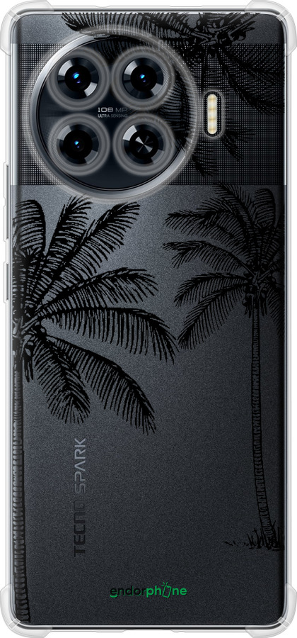 Силикон с усиленными углами чехол Пальмы1 для Tecno Spark 20 Pro+ - 4634sp-3663 изображение 