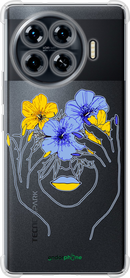 Силикон с усиленными углами чехол Девушка v4 для Tecno Spark 20 Pro+ - 5276sp-3663 изображение 