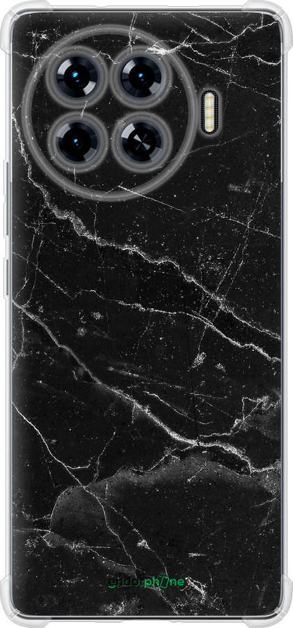 Силикон с усиленными углами чехол Черный мрамор v2 для Tecno Spark 20 Pro+ - 5568sp-3663 изображение 