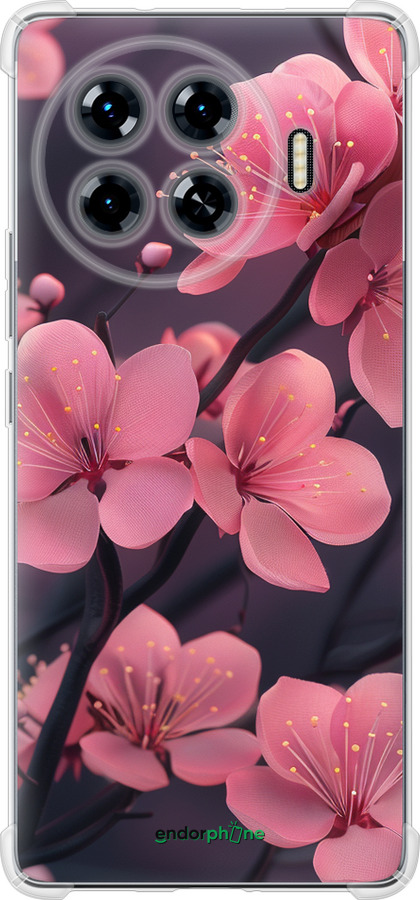Силикон с усиленными углами чехол Пурпурная сакура для Tecno Spark 20 Pro+ - 6075sp-3663 изображение 