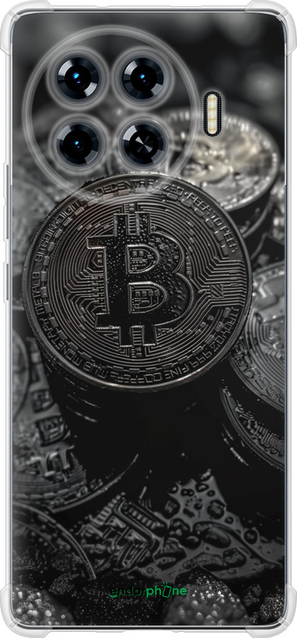 Силикон с усиленными углами чехол Black Bitcoin для Tecno Spark 20 Pro+ - 6090sp-3663 изображение 