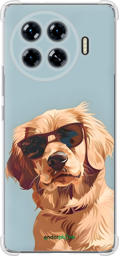 Силикон с усиленными углами чехол Пес в очках для Tecno Spark 20 Pro+ - 6381sp-3663 изображение 