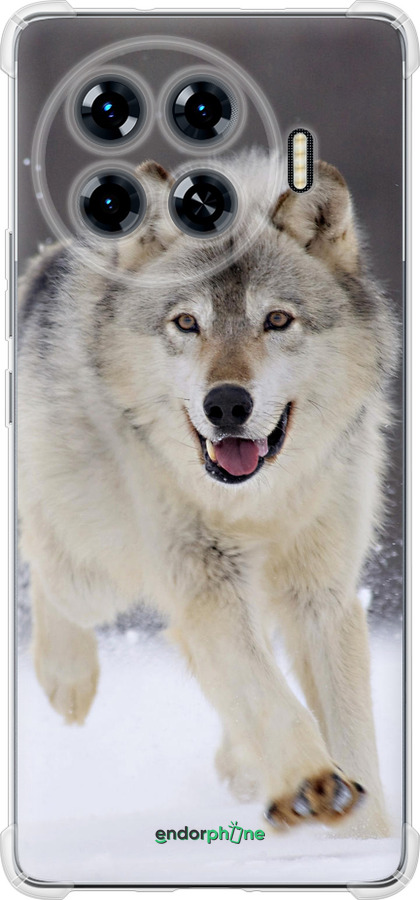 Силикон с усиленными углами чехол Бегущий волк для Tecno Spark 20 Pro+ - 826sp-3663 изображение 
