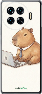 Силиконовый чехол 'Funny Capybara CEO Working' для Tecno Spark 20 Pro+ изображение 1