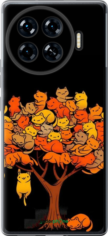 Силіконовий чехол Дерево та котики для Tecno Spark 20 Pro+ - 6516u-3663 изображение 