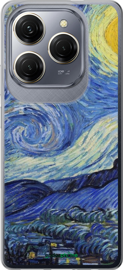 Силиконовый чехол «Звездная ночь» Винсента Ван Гога для Tecno Spark 20 Pro - 6433u-3620 изображение 