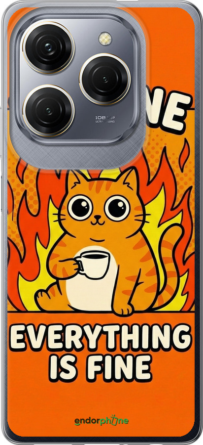 Силиконовый чехол Funny Cat для Tecno Spark 20 Pro - 6786u-3620 изображение 