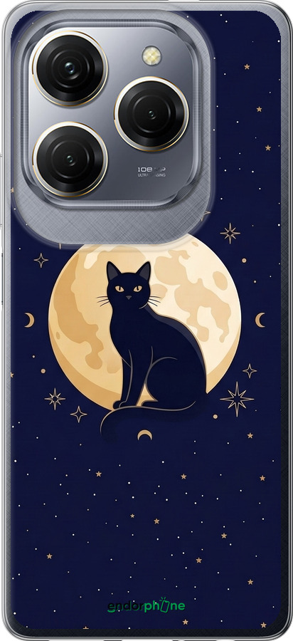 Силиконовый чехол Cute Cat Celestial/Witchy для Tecno Spark 20 Pro - 6787u-3620 изображение 