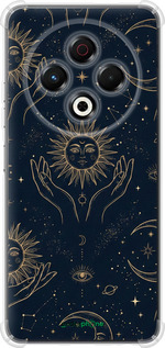 Силикон с усиленными углами чехол Celestial Harmony: Sun & Moon Gold Mystic Pattern для Tecno Spark 30 4G - 6778sp-3894 изображение 