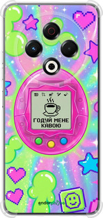 Силіконовий протиударний с посиленими кутами чехол Y2K Aesthetic Retro Pet: Годуй мене кавою для Tecno Spark 30 4G - 6784sp-3894 изображение 