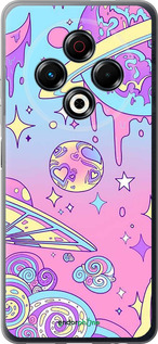 Силиконовый чехол Розовая галактика для Tecno Spark 30 4G - 4146u-3894 изображение 