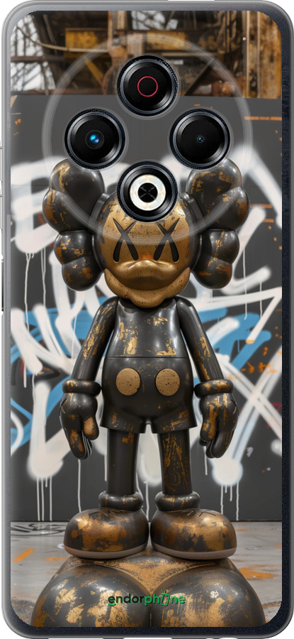 Силіконовий чехол Bronze kaws v3 для Tecno Spark 30 4G - 6099u-3894 изображение 