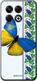 Силиконовый чехол Желто-голубая бабочка для Tecno Spark 30 Pro 4G - 1054u-3895 изображение 