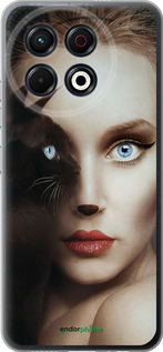 Силиконовый чехол Взгляд женщины и кошки для Tecno Spark 30 Pro 4G - 4041u-3895 изображение 